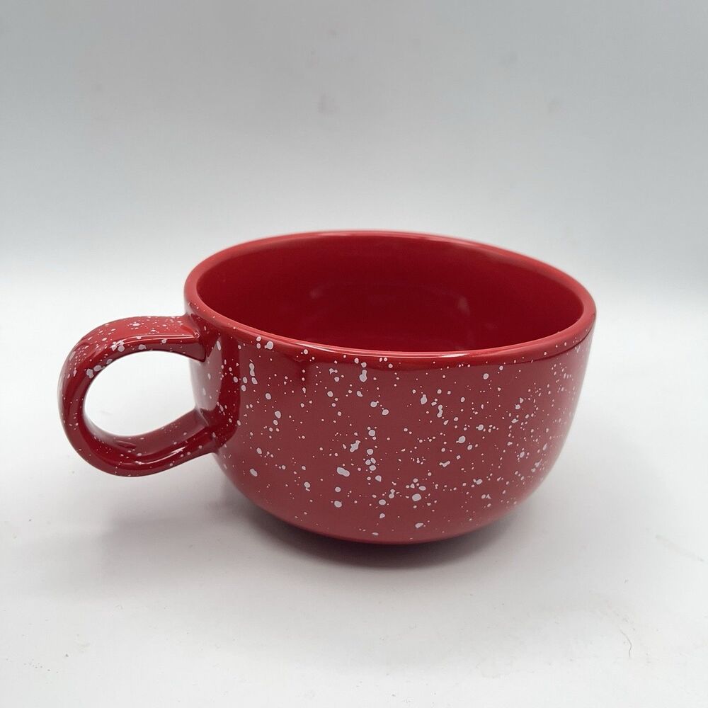 STARBUCKS RED & WHITE SPLATTER Speckled Coffee/Cappuccino Mug  16oz